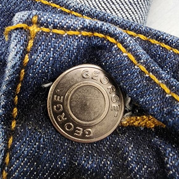 George Jeans Mens 36X34 Blue Dark Wash Slim Straight Leg Stretch Denim Casual - Picture 2 of 12